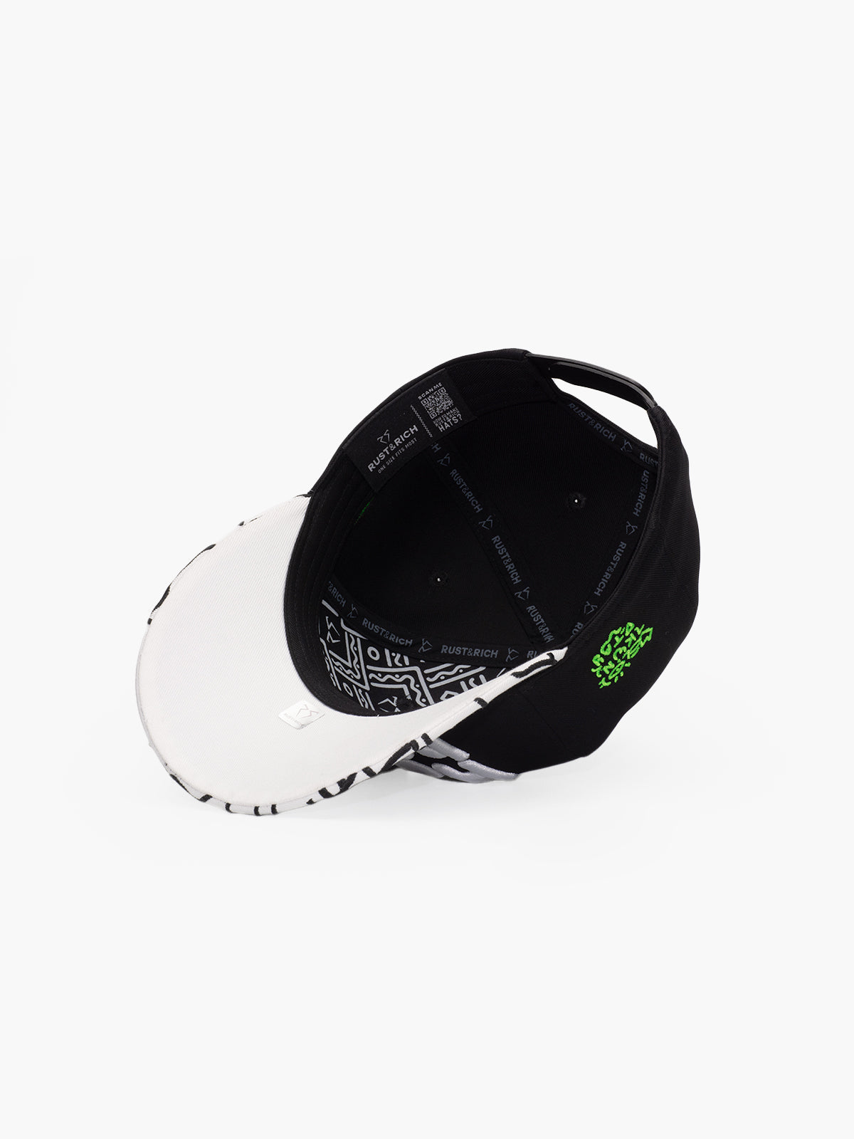 Doodle Black Baseball Cap on a white background