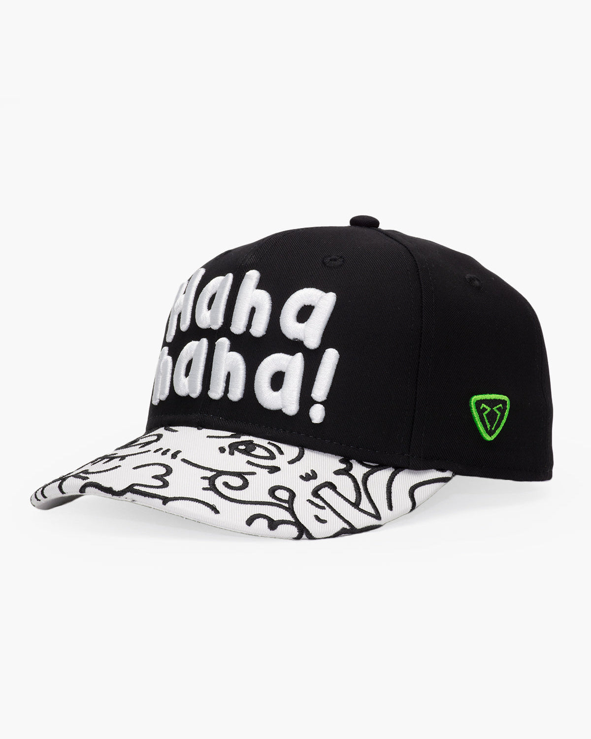 Side view of Doodle Black Baseball Cap