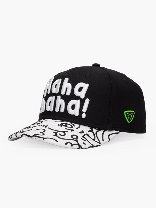 Side view of Doodle Black Baseball Cap