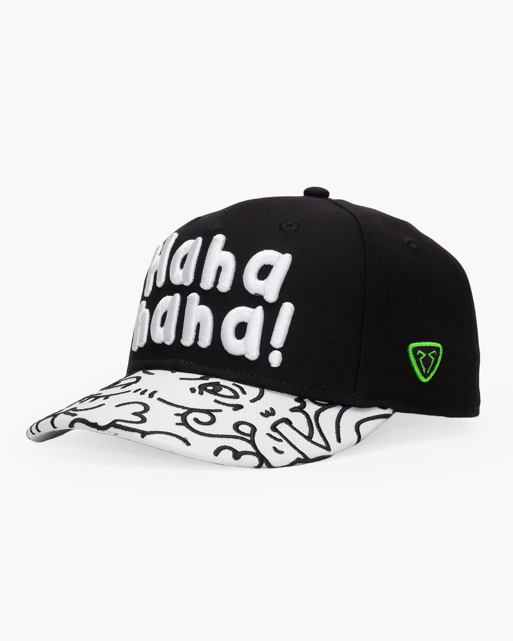 Side view of Doodle Black Baseball Cap