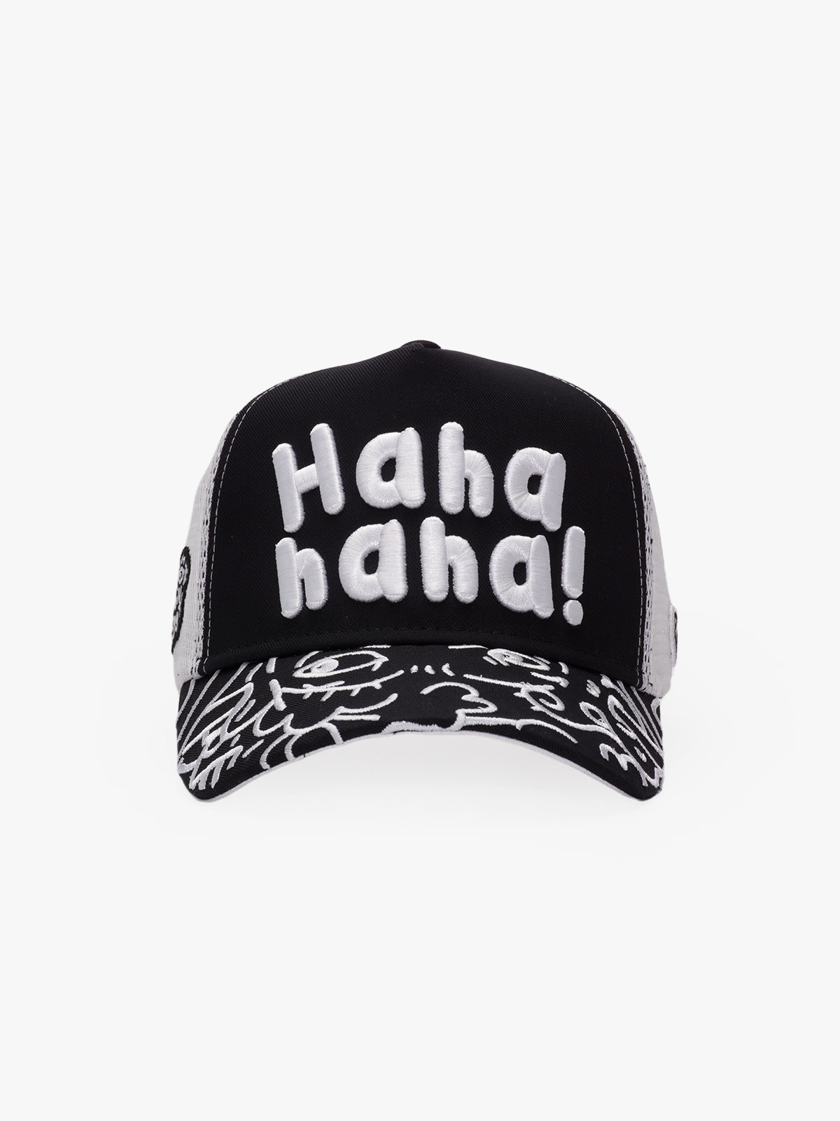 Front view of Doodle Black Trucker Hat