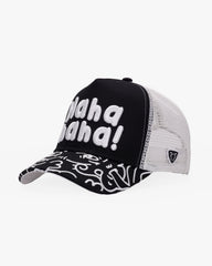 Side view of Doodle Black Trucker Hat