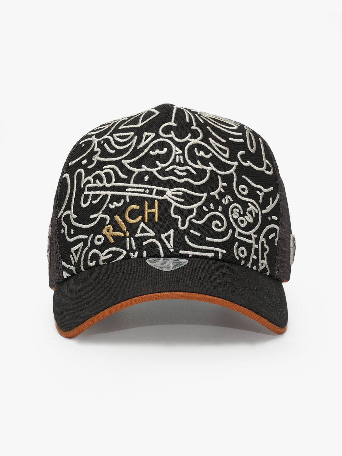 Front view of Doodle Brown Trucker Hat