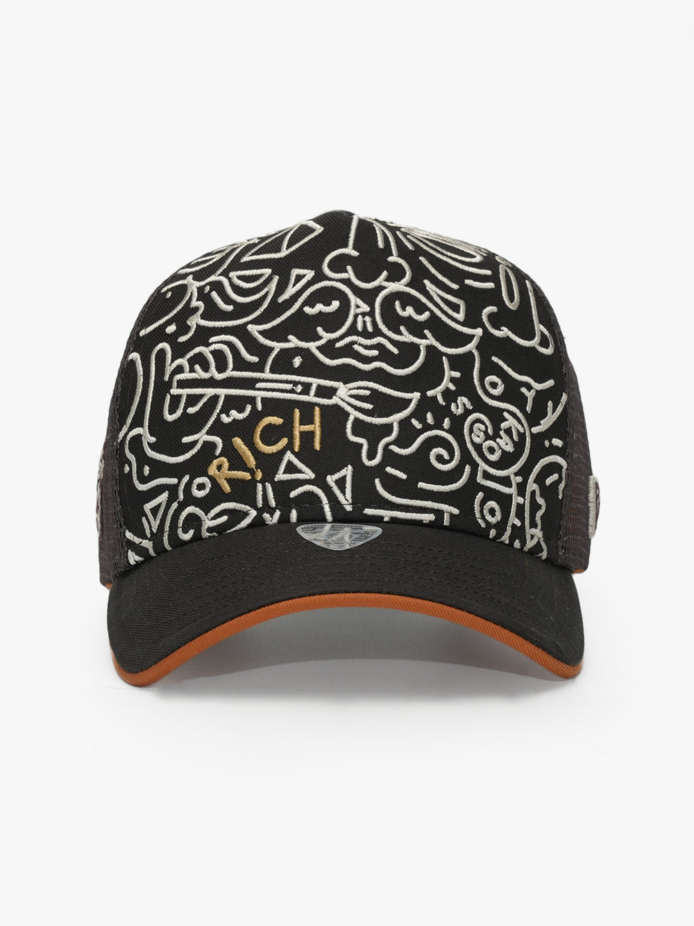 Front view of Doodle Brown Trucker Hat