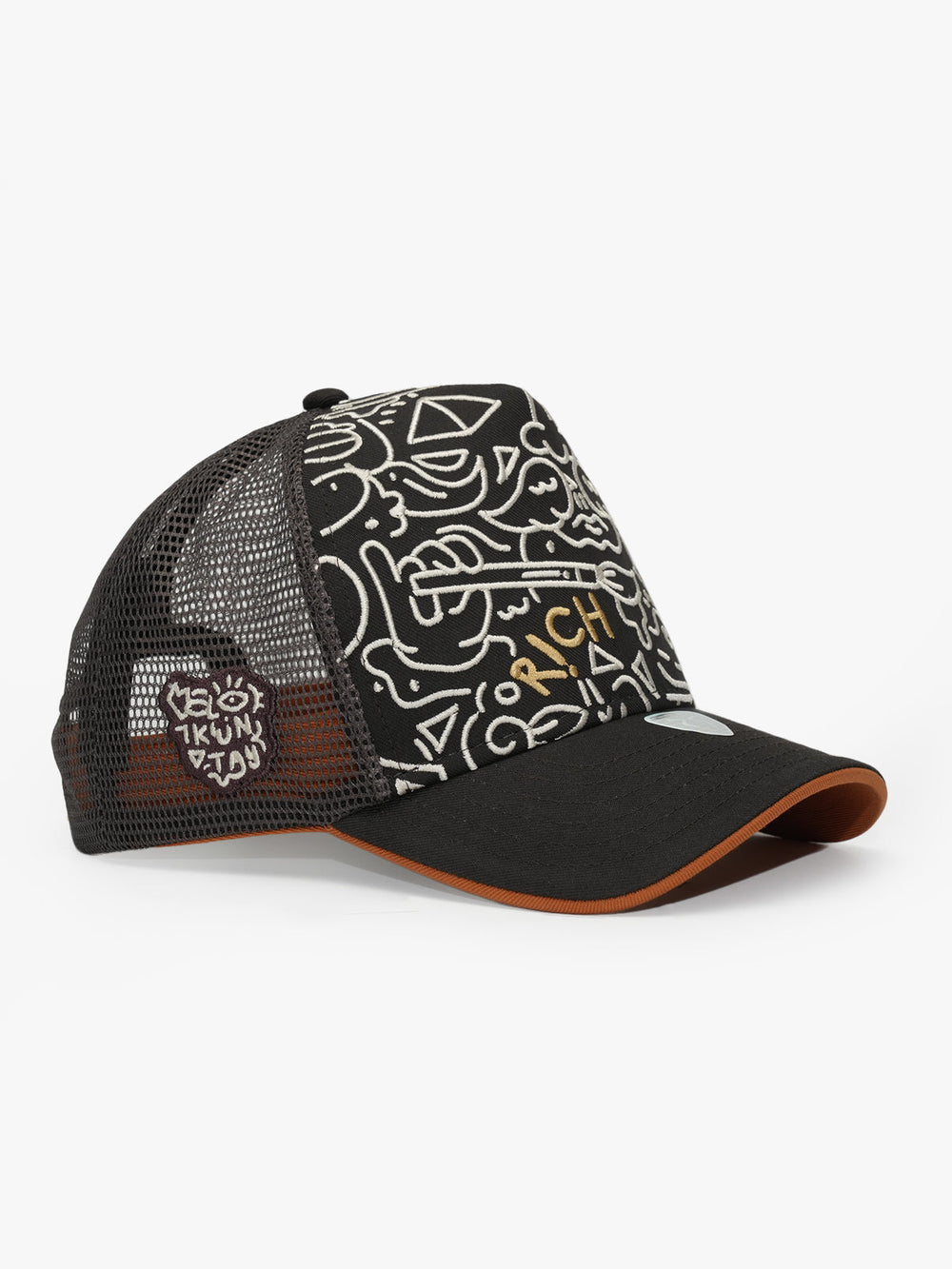 Side view of Doodle Brown Trucker Hat