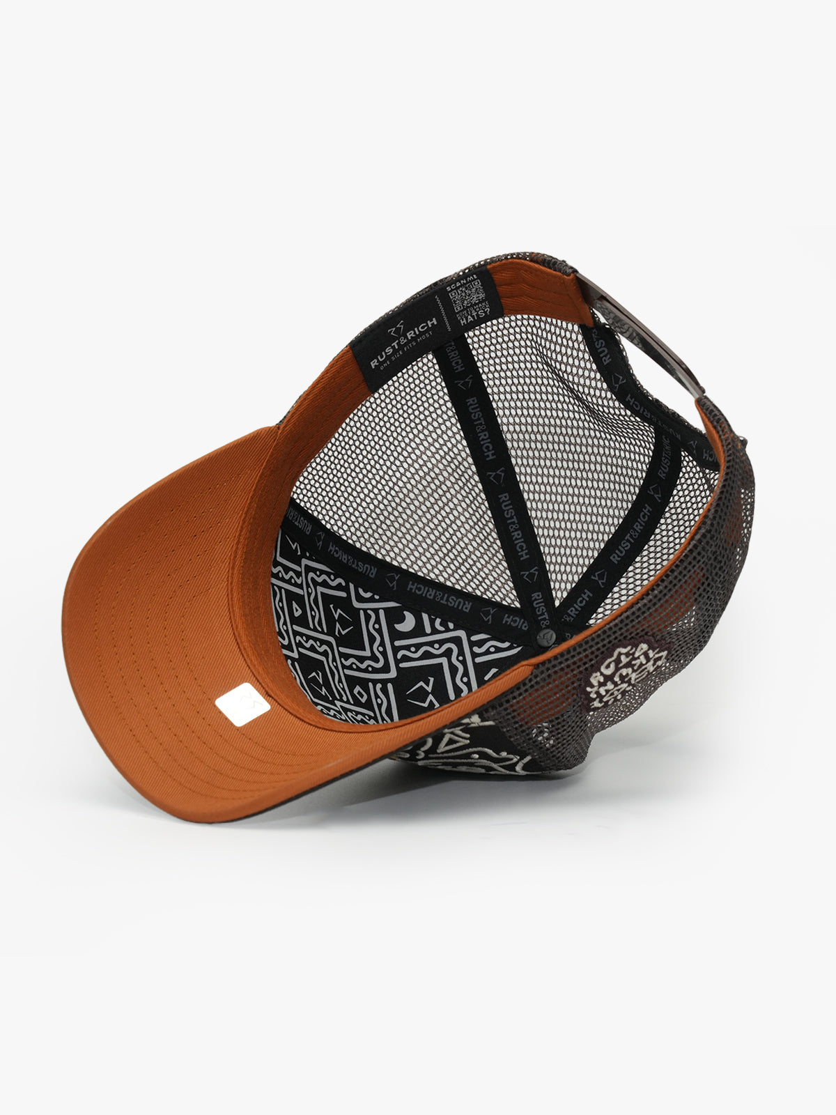 Doodle Brown Trucker Hat on a white background