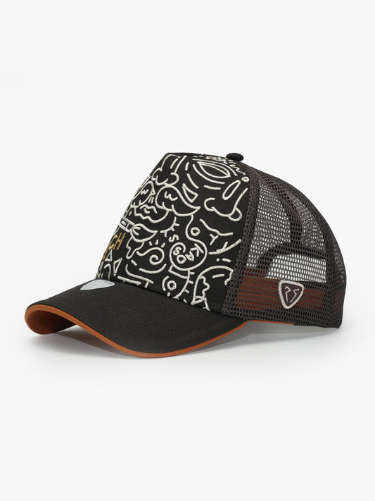 Side view of Doodle Brown Trucker Hat