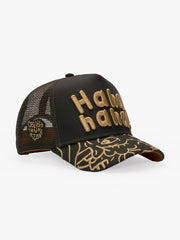 Side view of Doodle Khaki Trucker Hat