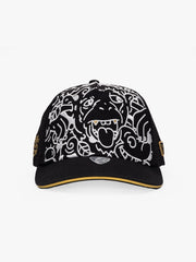 Front view of Doodle Monkey Black Baseball Cap
