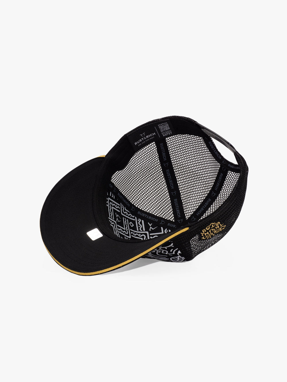 Doodle Monkey Black Baseball Cap on a white background