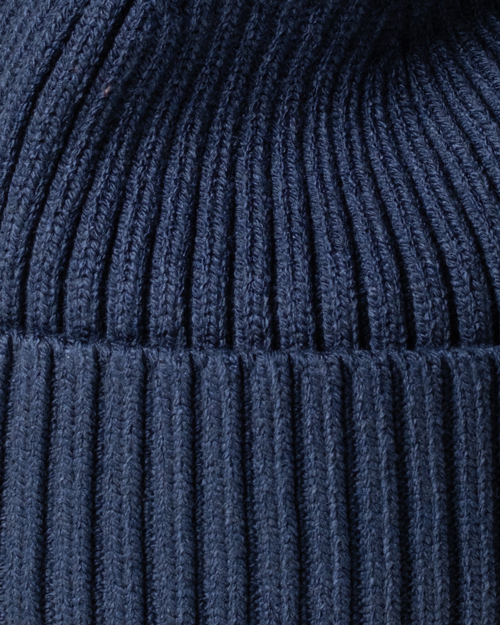 Close view of Dusty Navy Classic Beanie