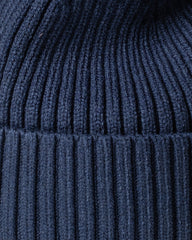 Close view of Dusty Navy Classic Beanie