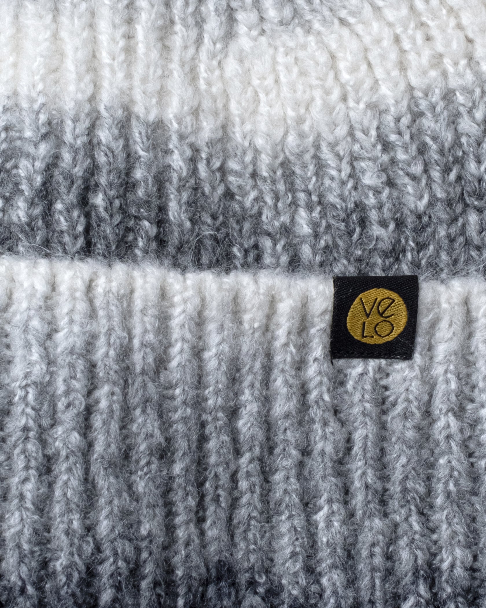Close view of Faded Grey Lux Beanie