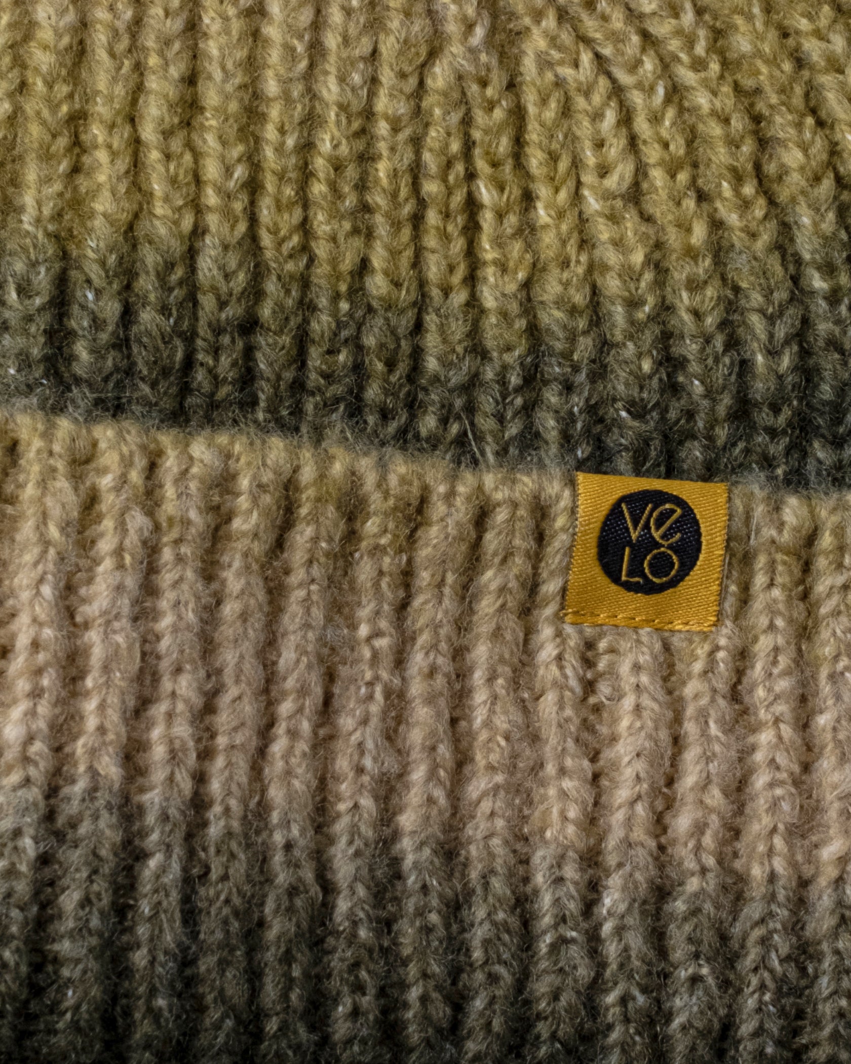 Close view of Faded Khaki Lux Beanie