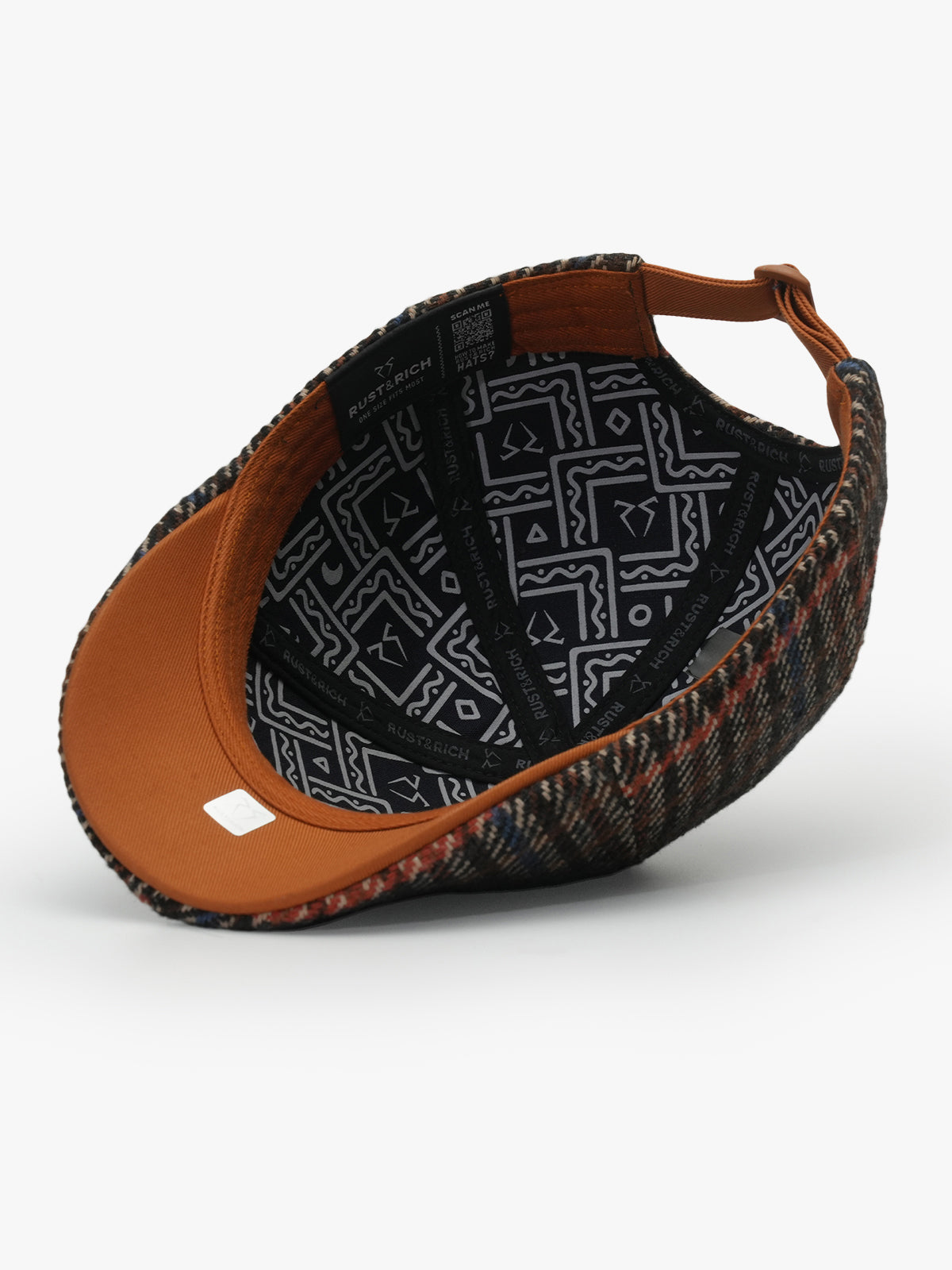 Fishbone Brown Casket Hat on a white background