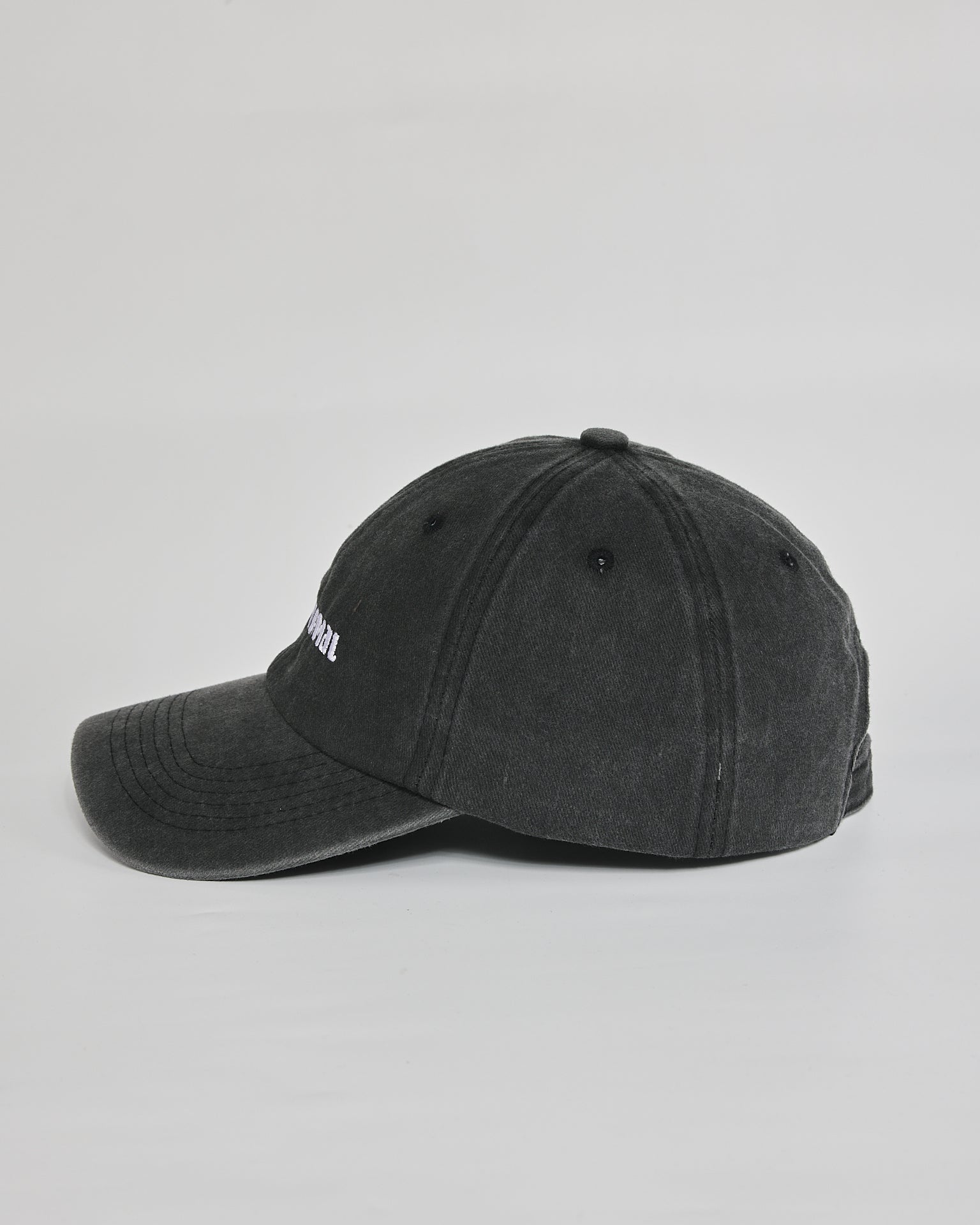 F**k Normal black washed cap - angled view