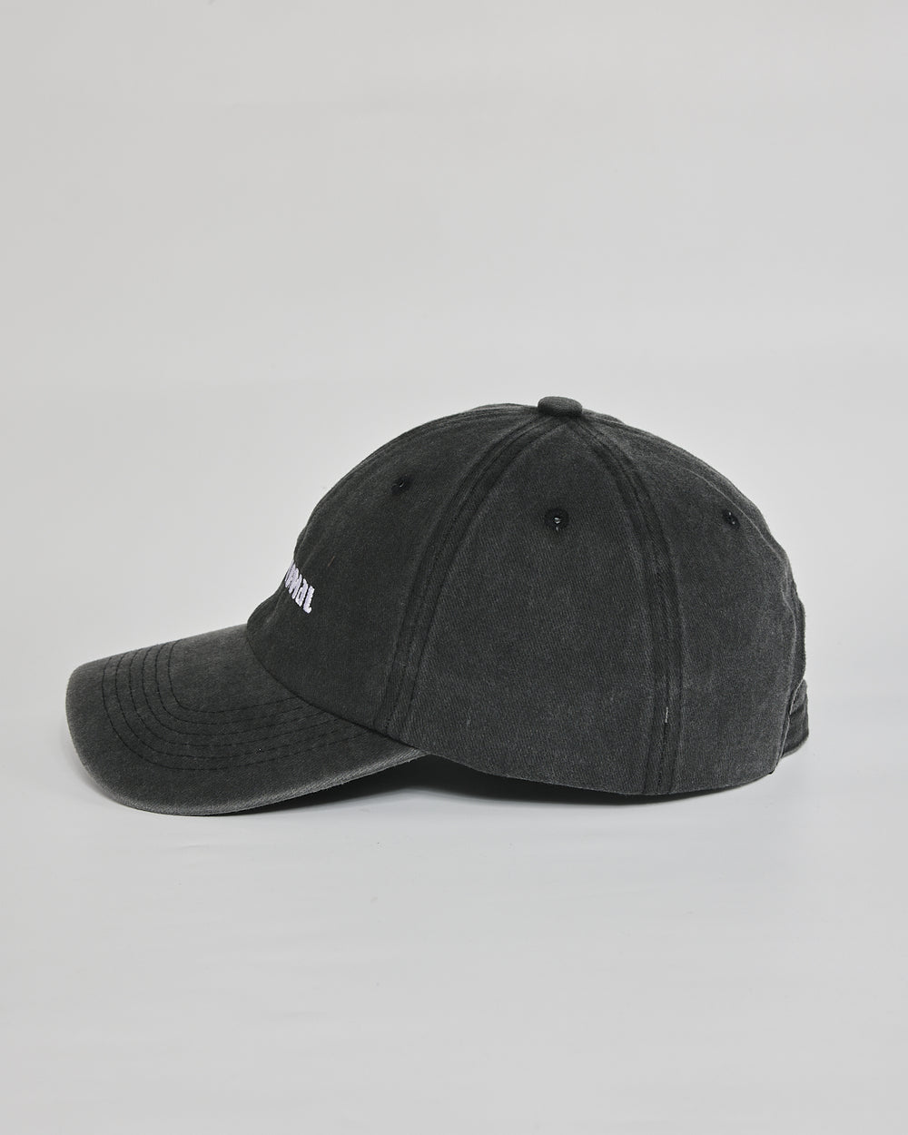 F**k Normal black washed cap - angled view