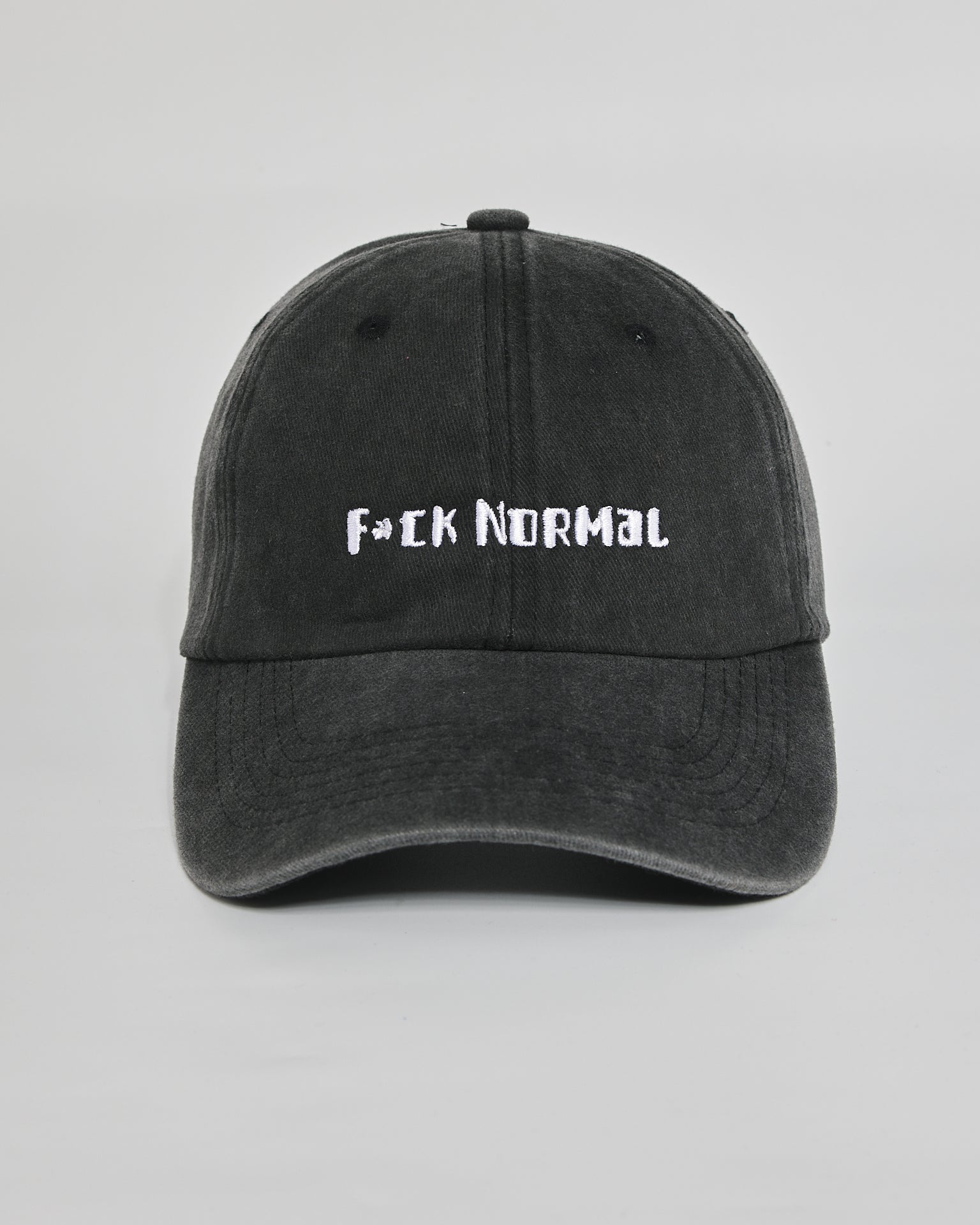 F**k Normal black washed cap - front view