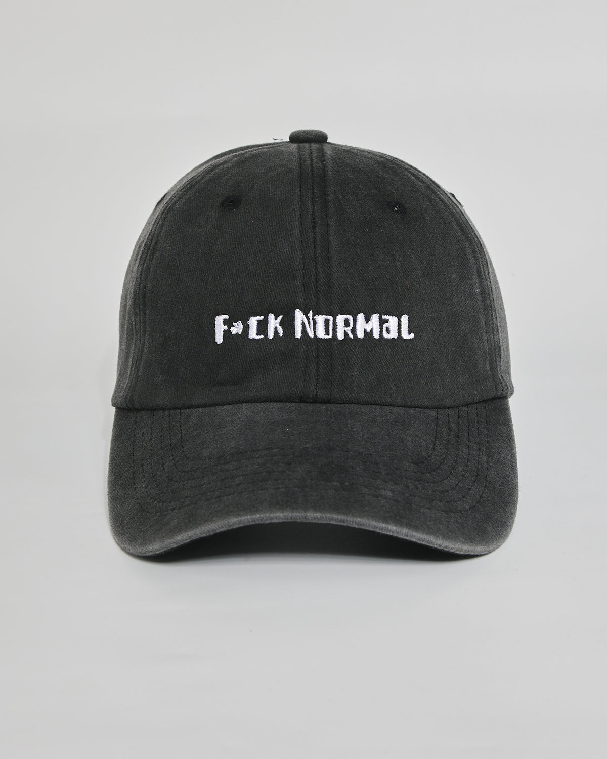 F**k Normal black washed cap - front view
