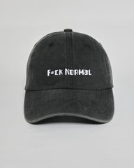 F**k Normal black washed cap - front view