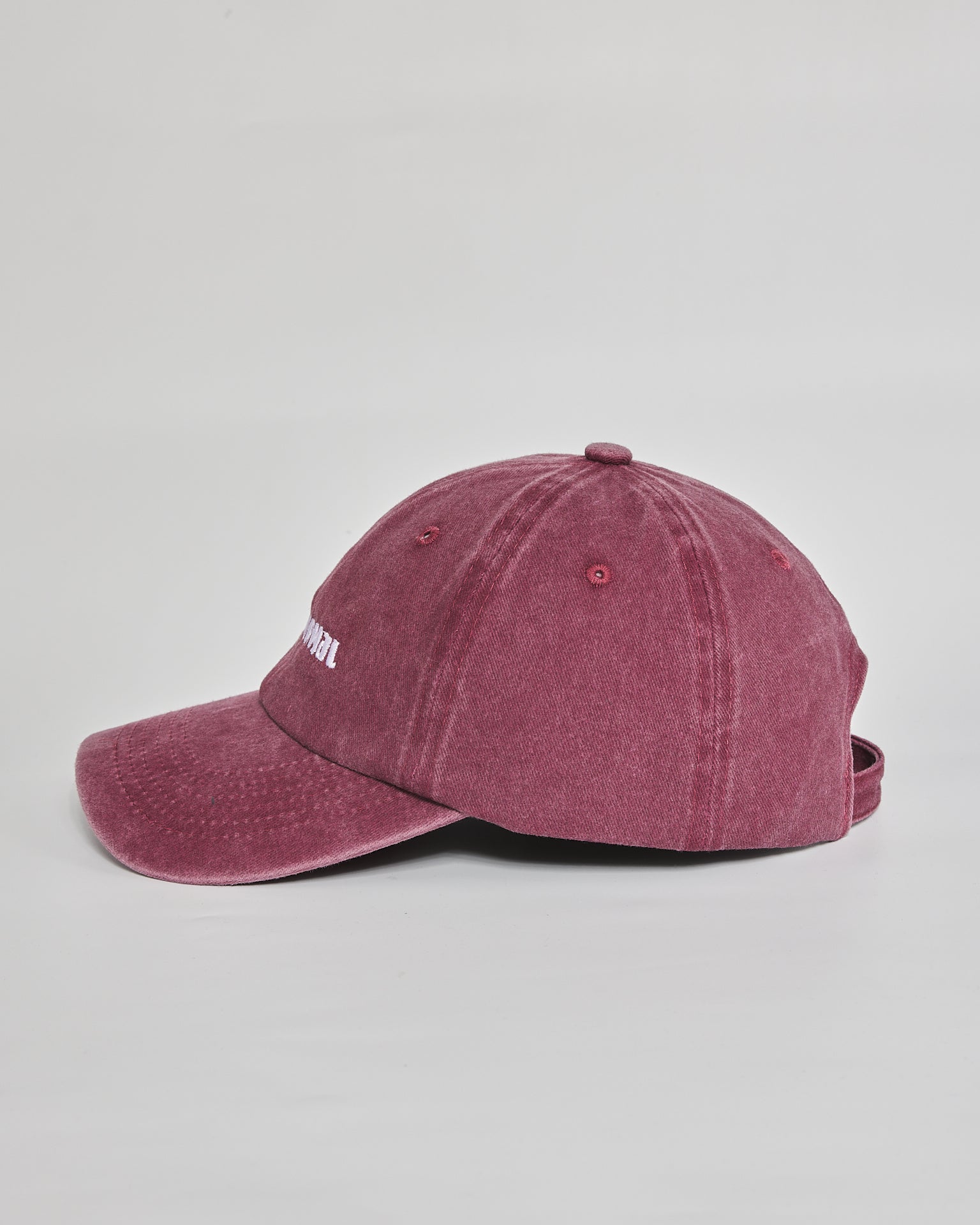 F**k Normal burgundy washed cap - angled view