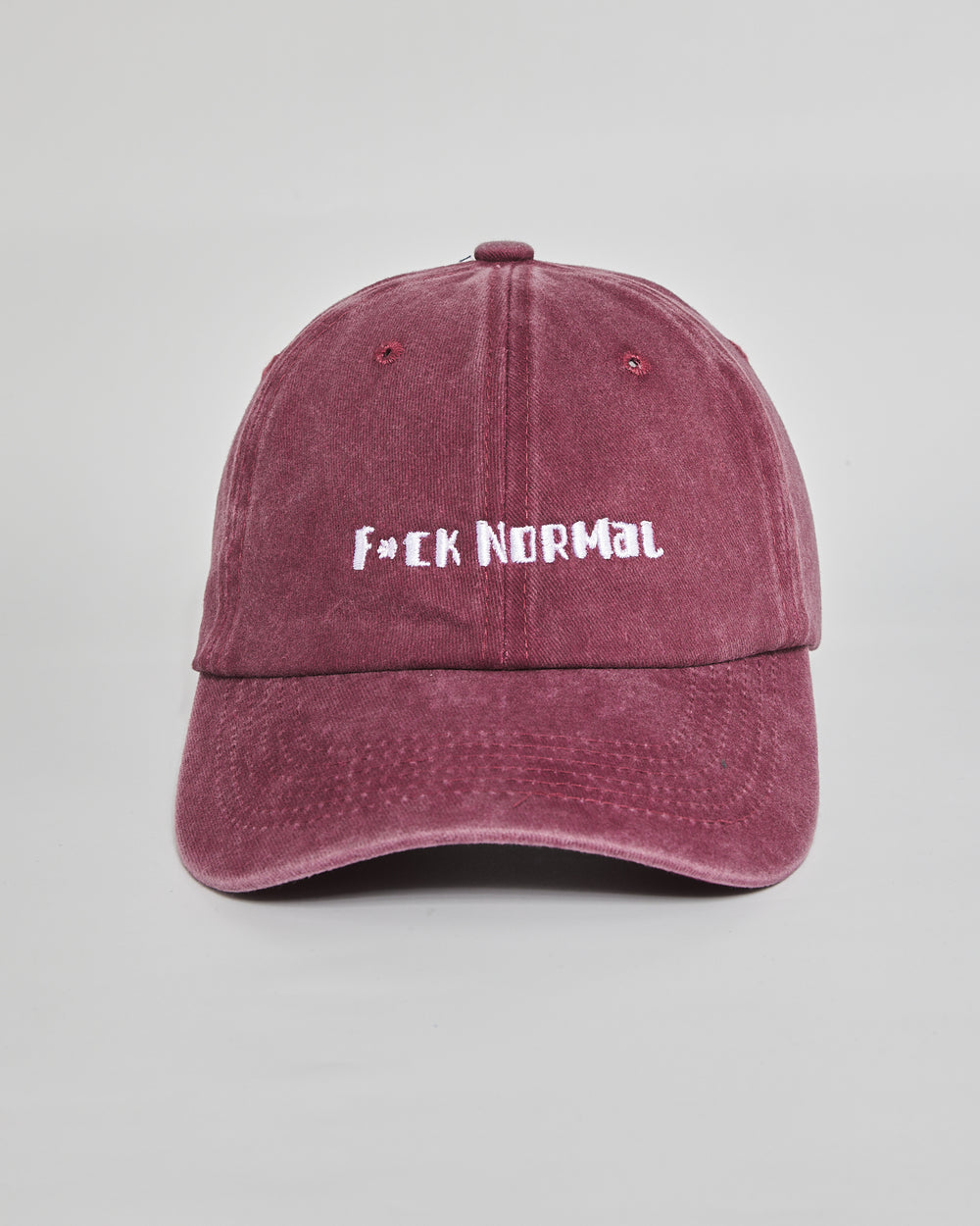 F**k Normal burgundy washed cap - front view