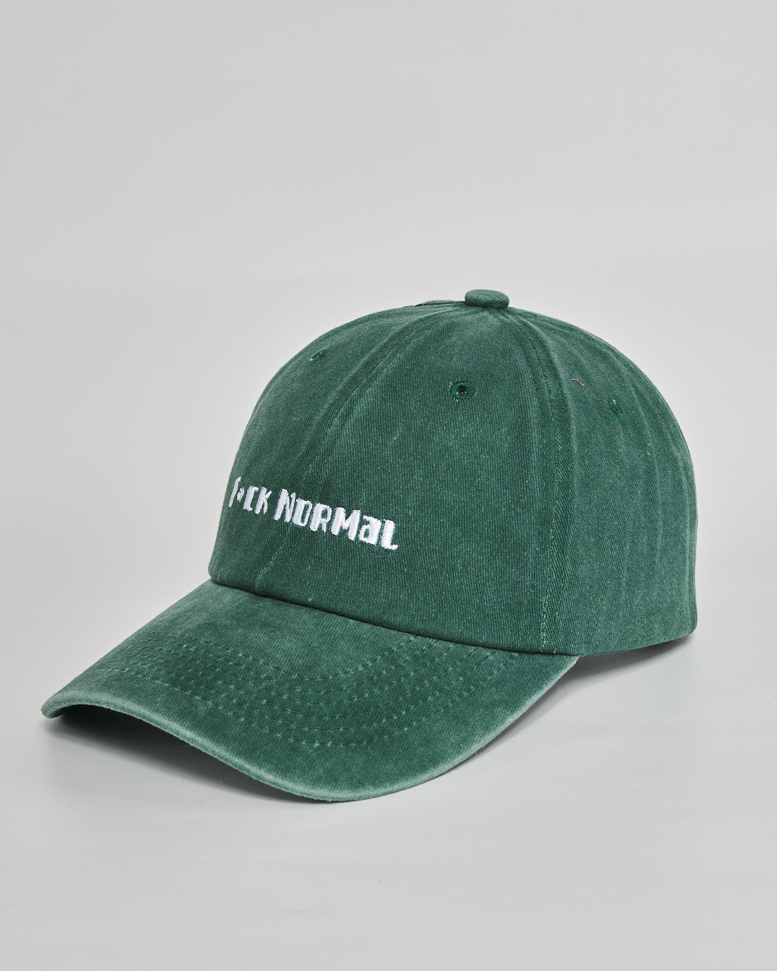 F**k Normal forest green washed cap - side view