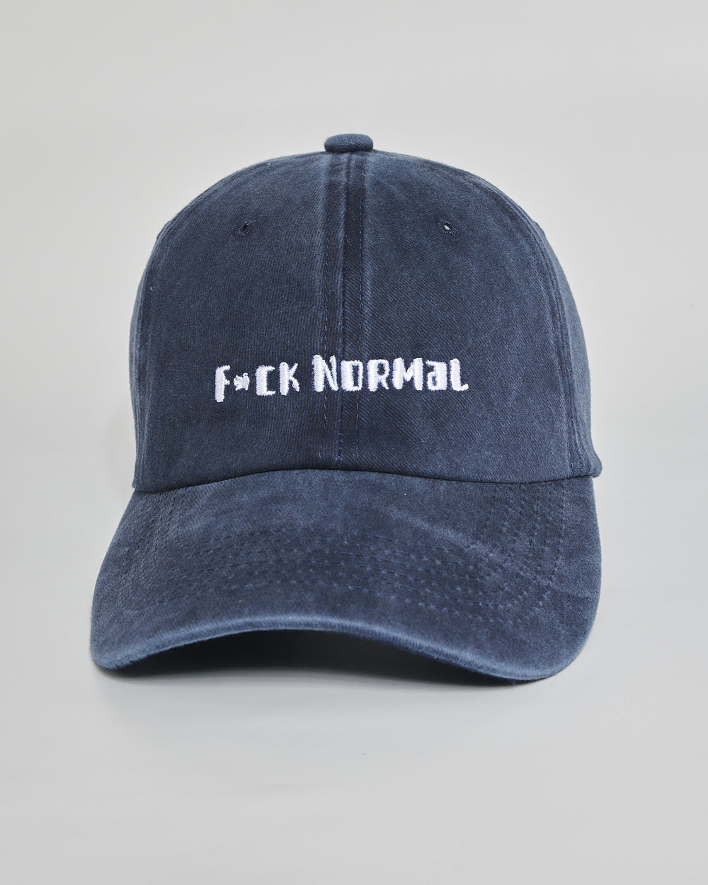F**k Normal navy washed cap - front view