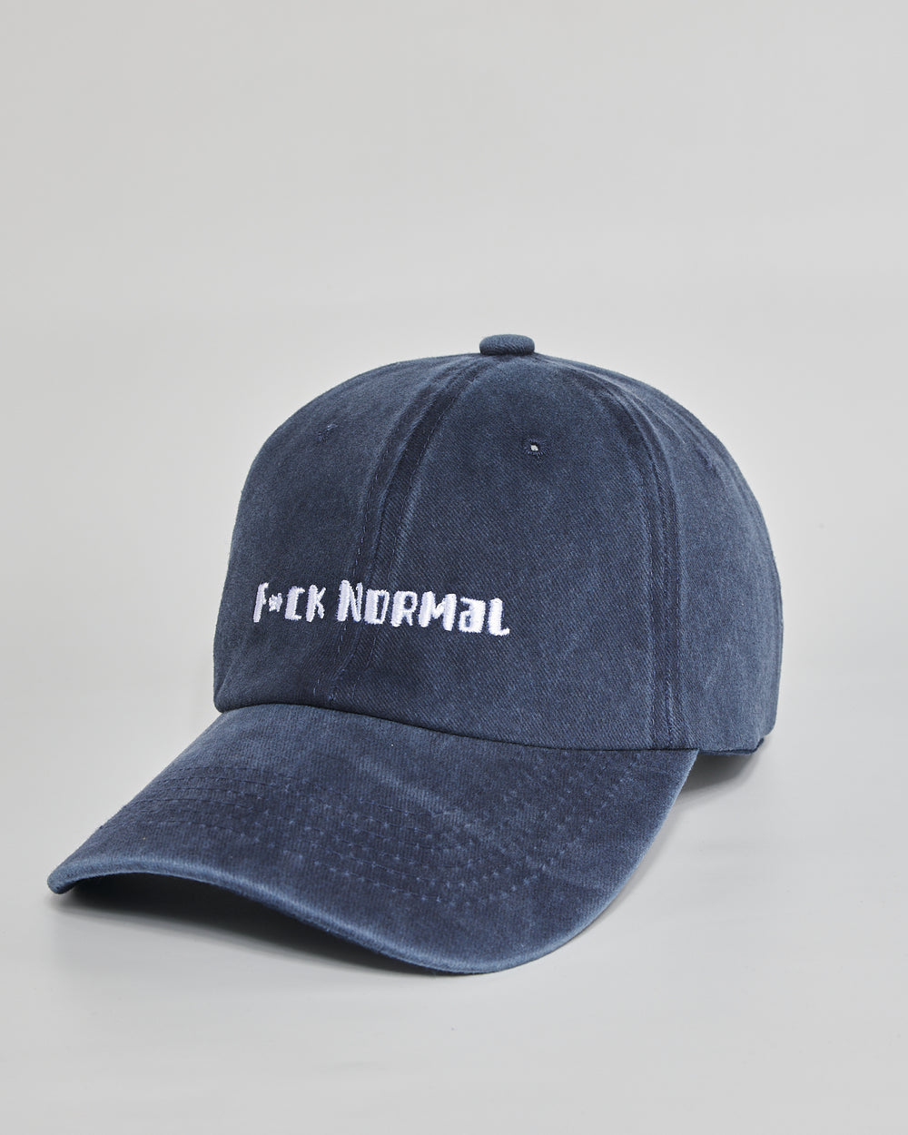 F**k Normal navy washed cap - side view