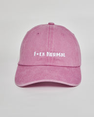 F**k Normal pink washed cap - front view