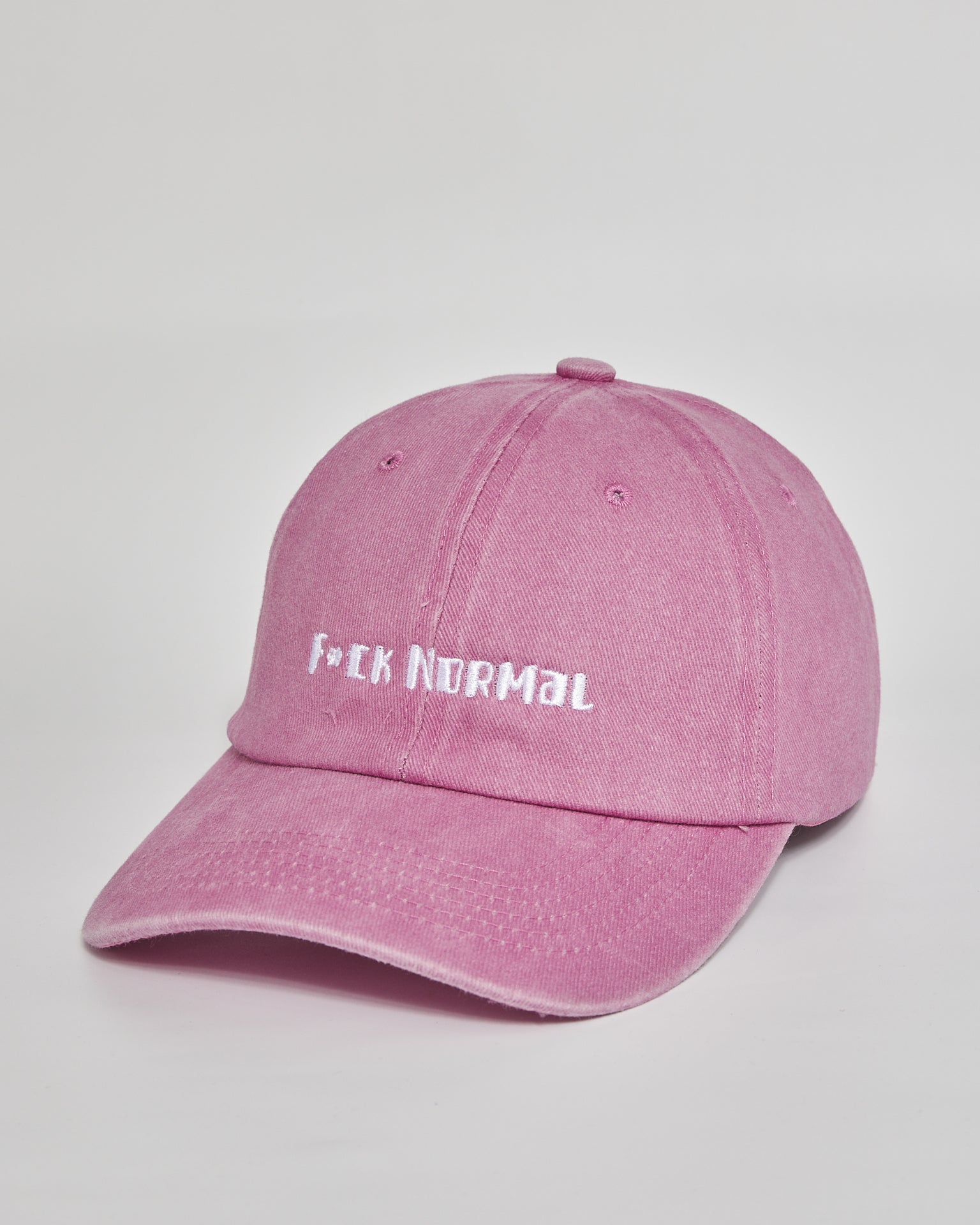 F**k Normal pink washed cap - side view