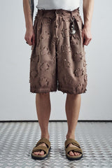 Frayed Grid Brown Set - back view
