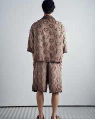 Frayed Grid Brown Set - shirt detail