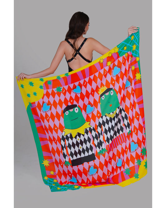 Back view of Frog In Love Pareo