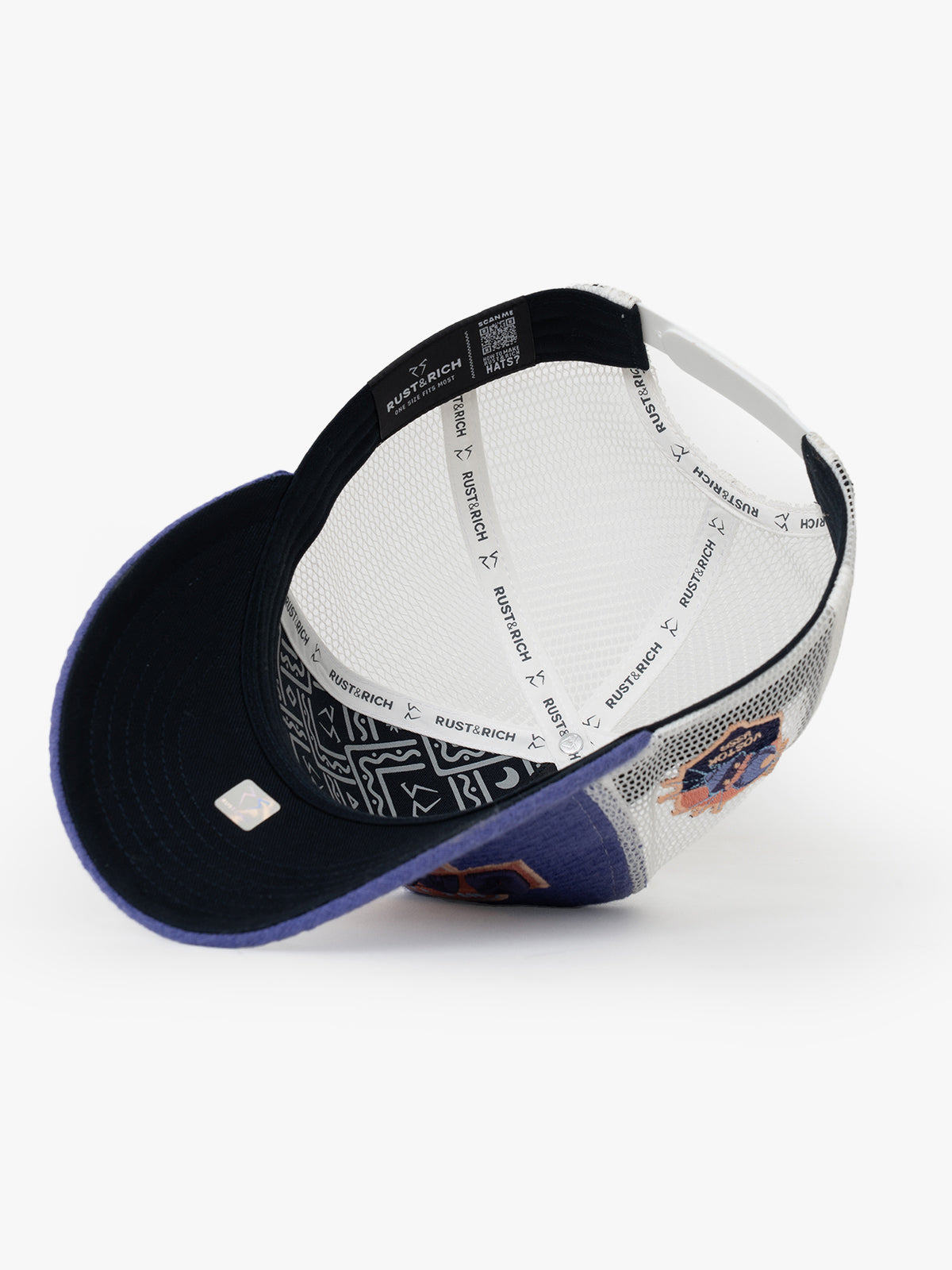 Gagarin Purple Trucker Hat on a white background