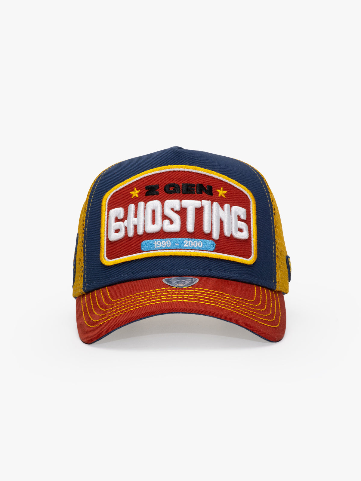 Front view of Ghosting Navy Blue Trucker Hat