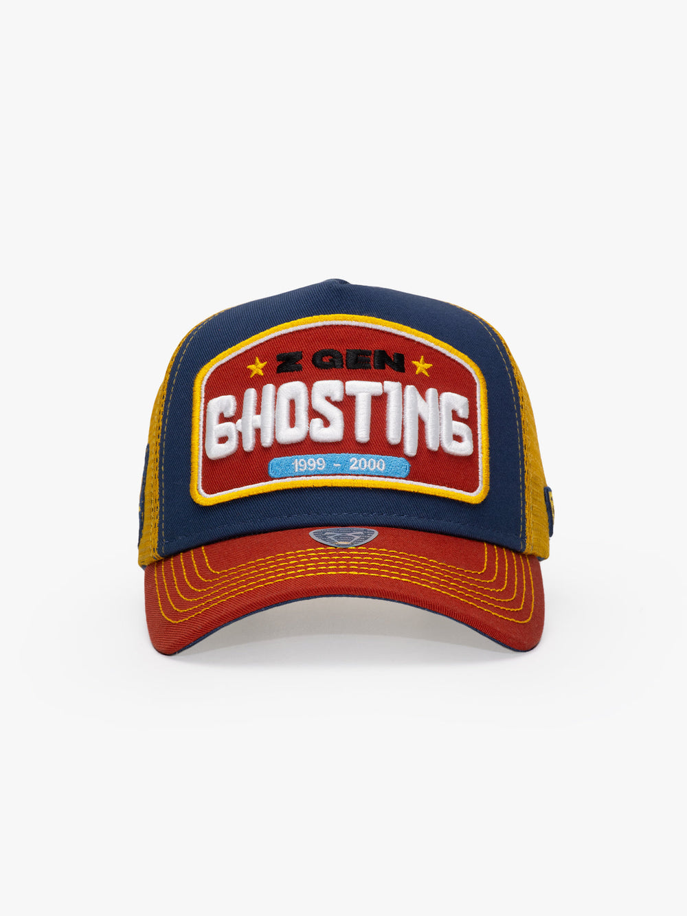 Front view of Ghosting Navy Blue Trucker Hat