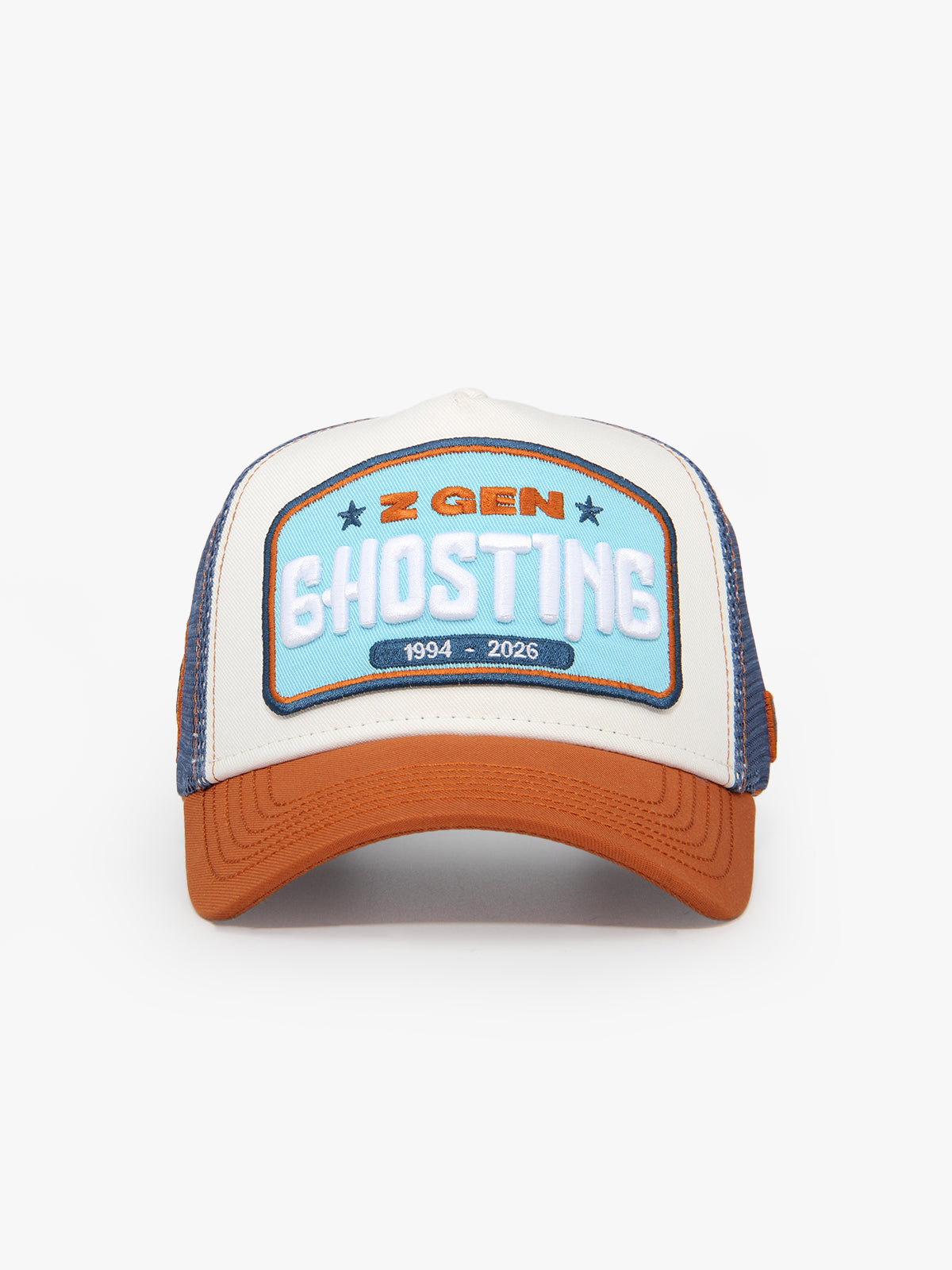 Front view of Ghosting White Trucker Hat