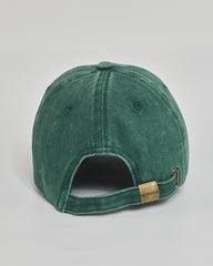 Good Things Coming forest green washed cap - back view