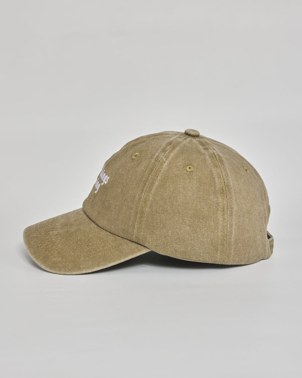Good Things Coming khaki washed cap - angled view
