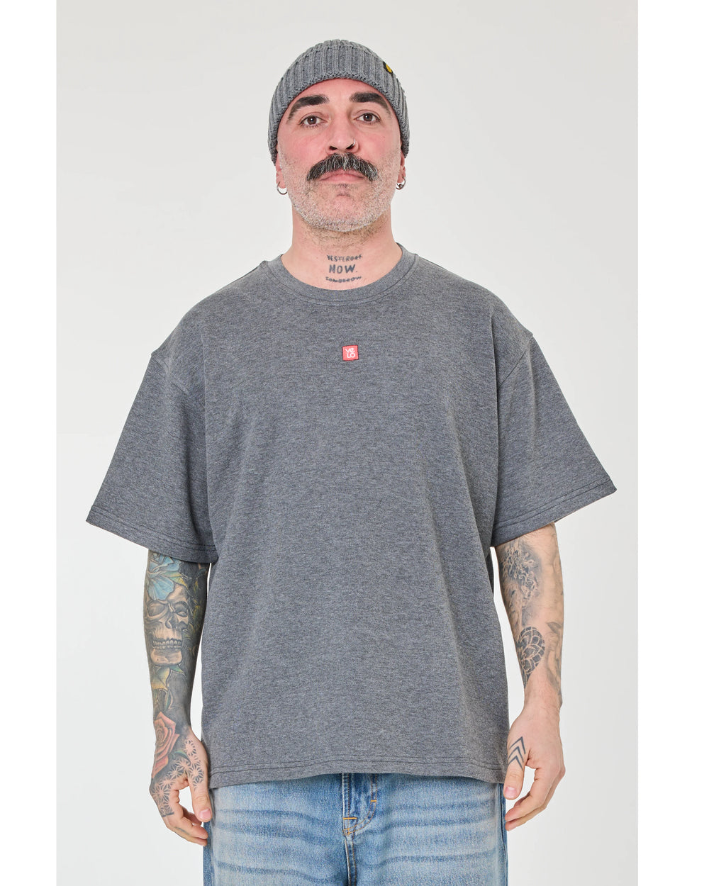 front view of Love Pixel Gray Tee