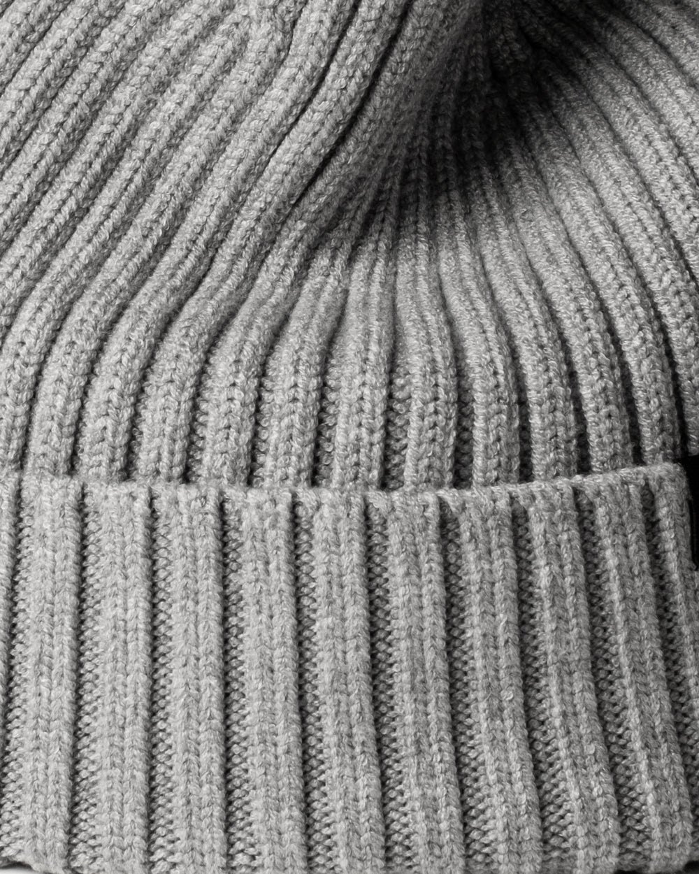 Close view of Grey Classic Beanie