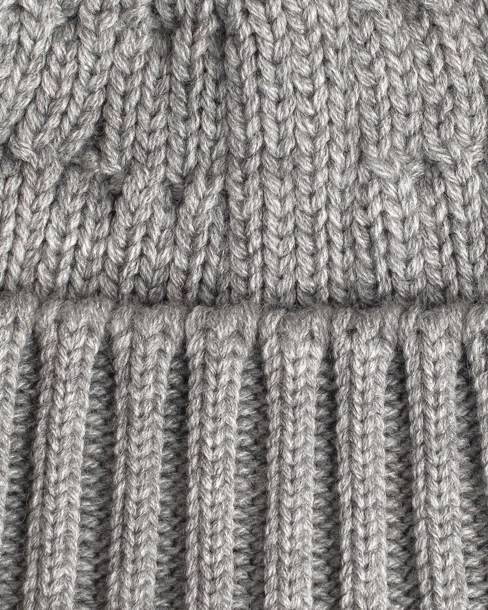 close look of grey fisherman beanie 