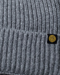 Close view of Grey Lux Beanie