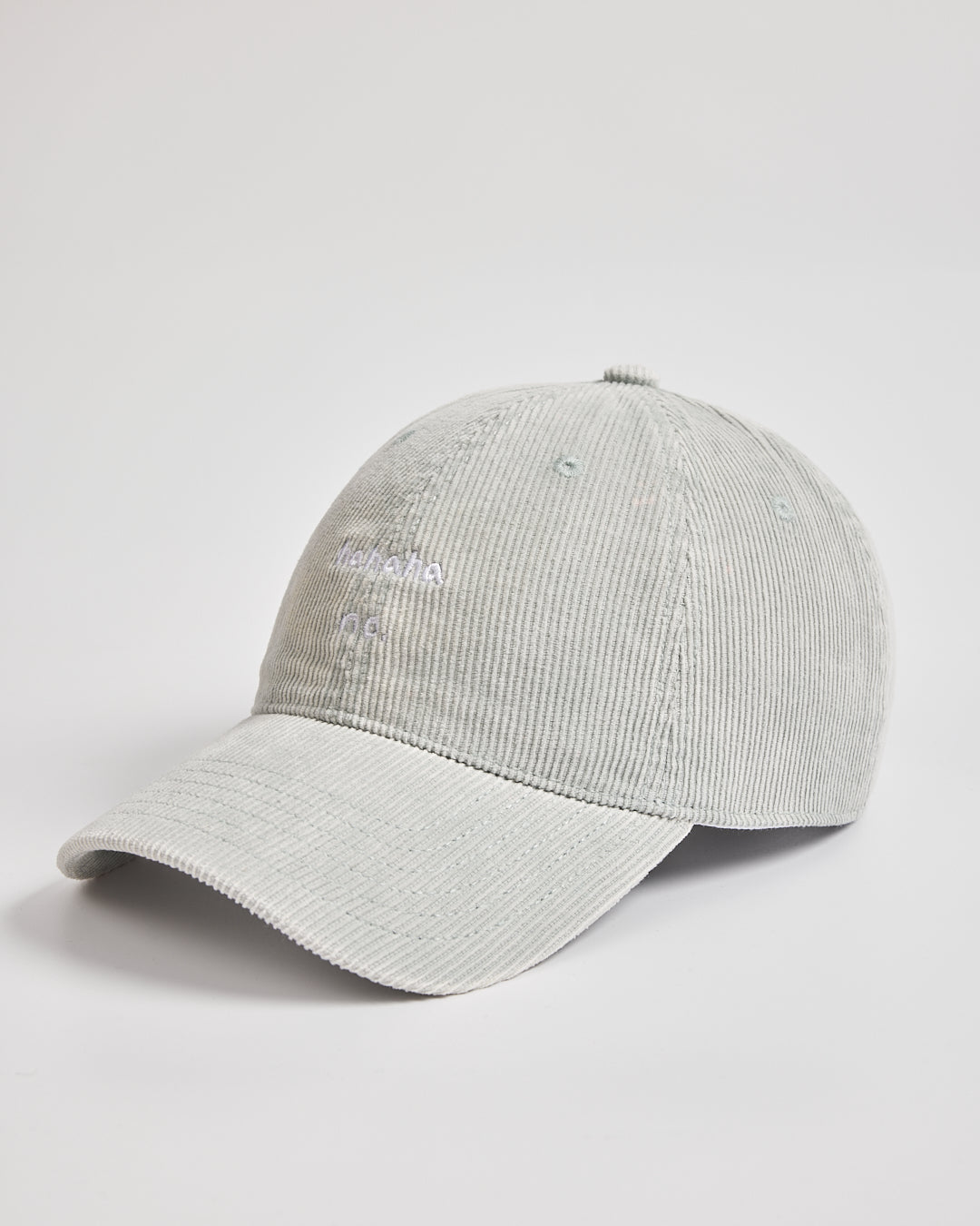 Gray corduroy cap on a light gray background