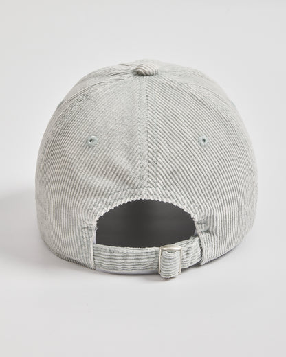 Gray corduroy cap on a light gray background