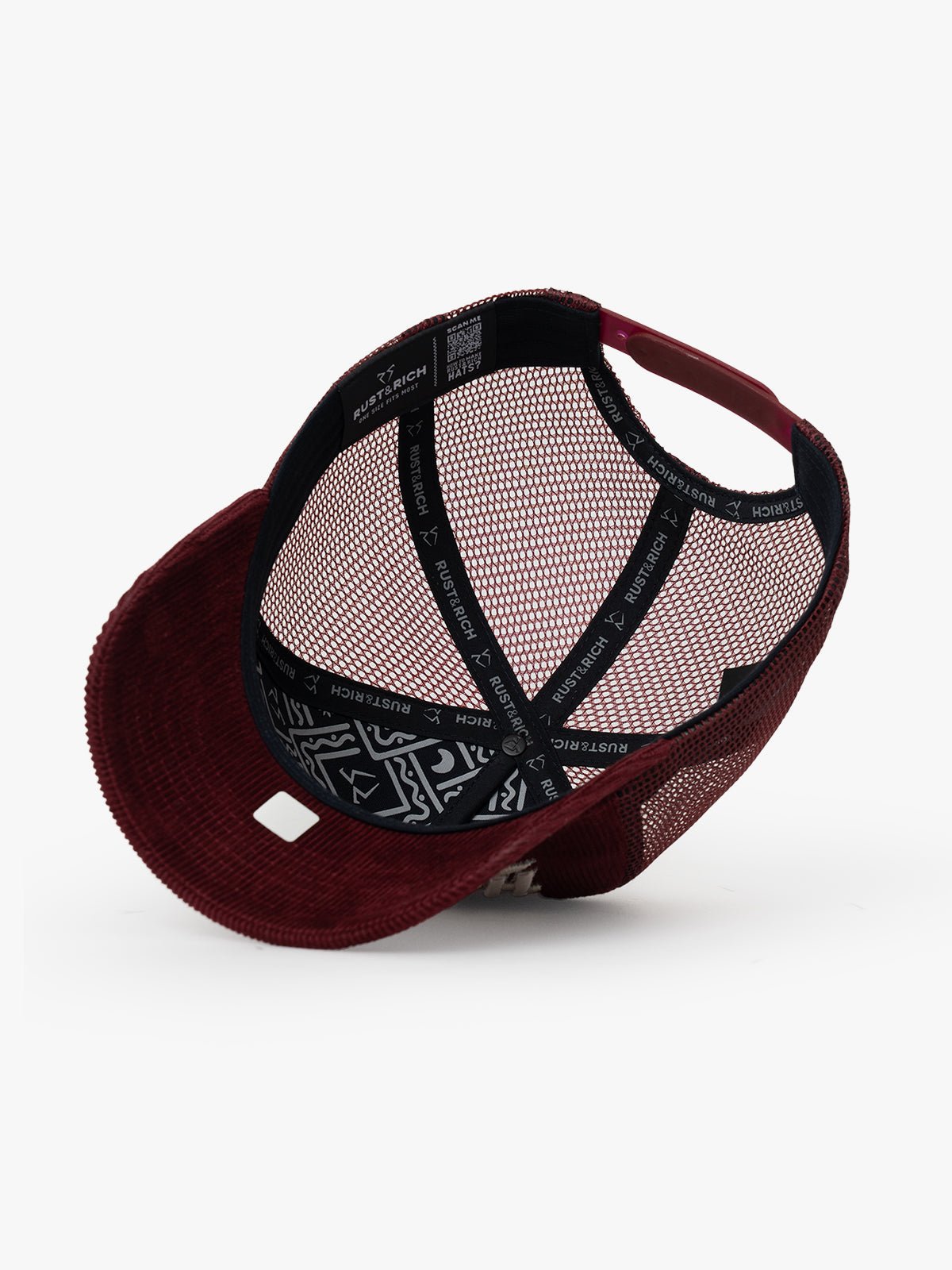 Hard Rich Burgundy Trucker Hat on a white background