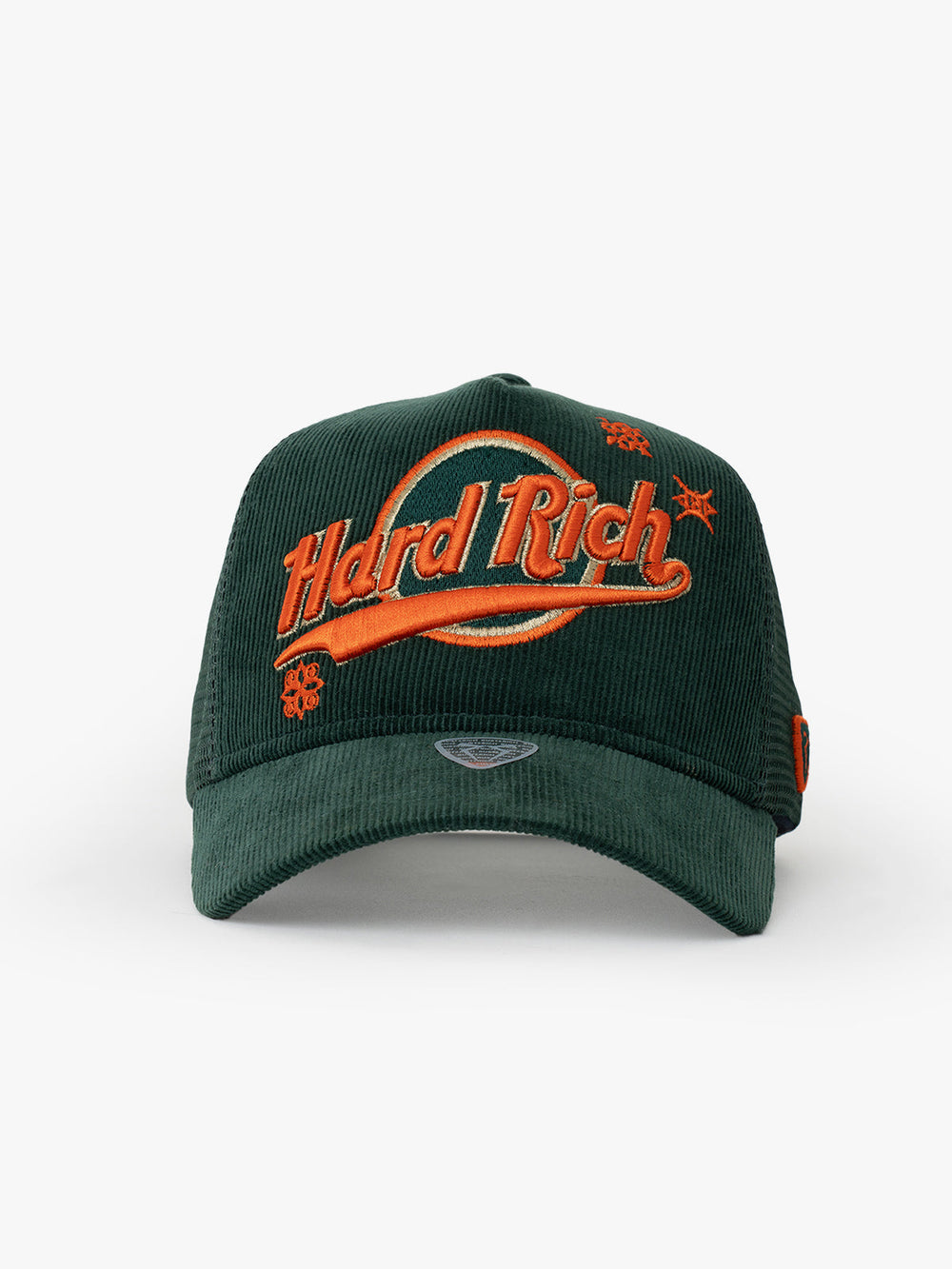 Front view of Hard Rich Green Trucker Hat