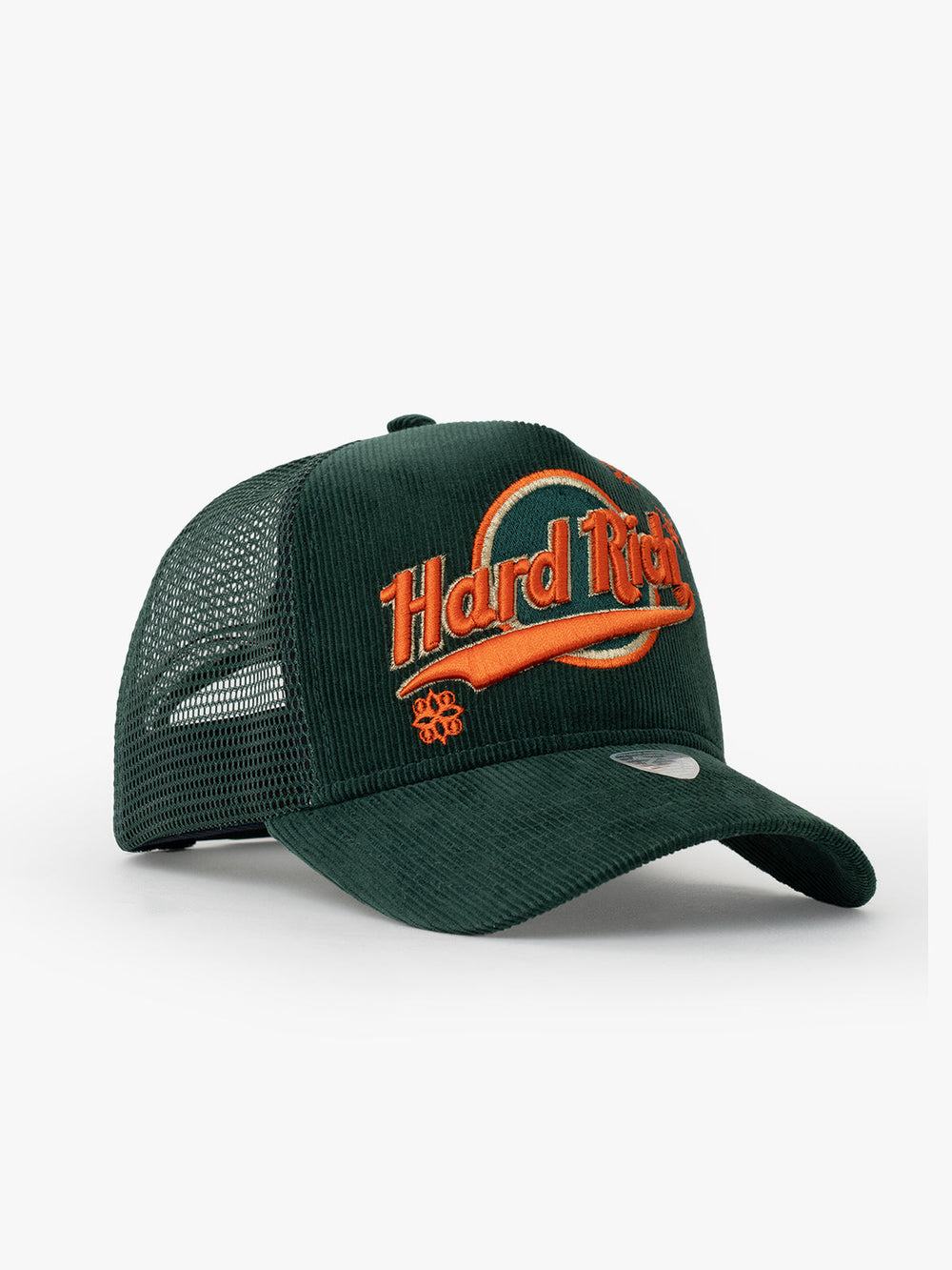 Side view of Hard Rich Green Trucker Hat