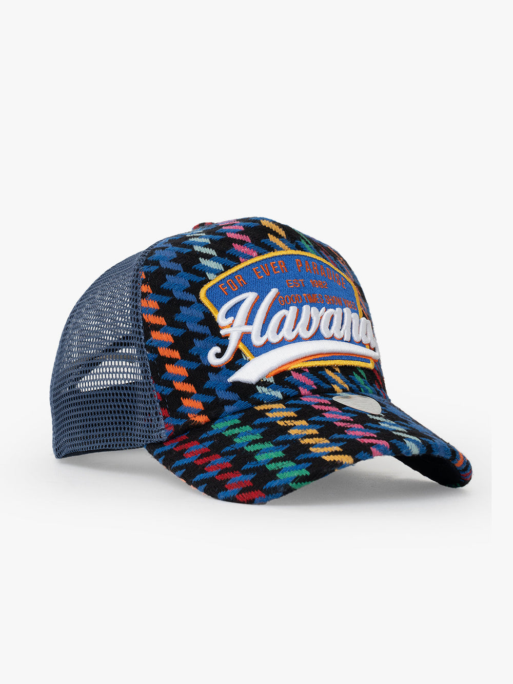 Side view of Havana Indigo Trucker Hat